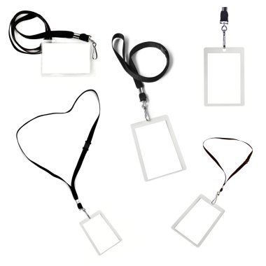 Collection of Security Tags on Lanyards clipart