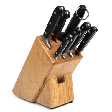 Knife Block Isolated on White clipart