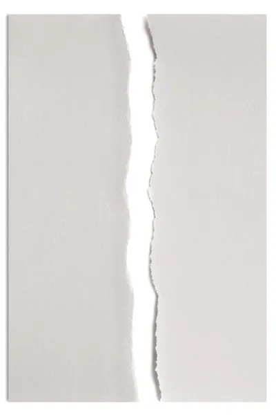 Torn White Paper over White with Shadow — Stock Photo, Image