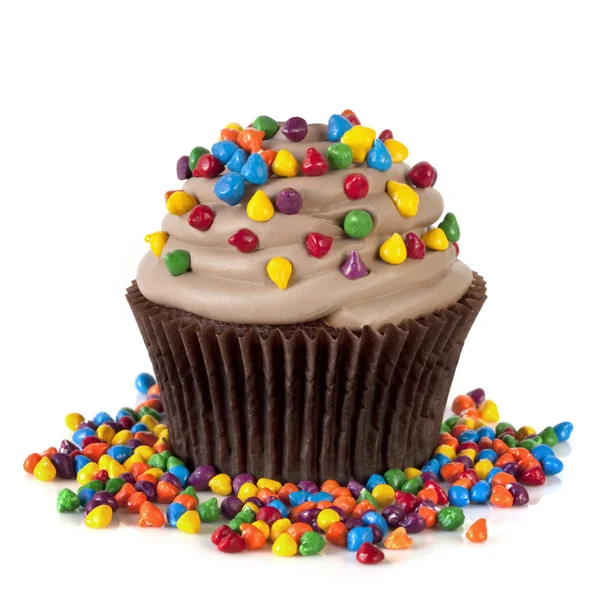 Σοκολάτα cupcake με ψεκάζει — Φωτογραφία Αρχείου
