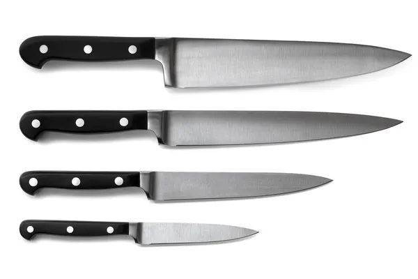 Conjunto de cuchillos de cocina aislados — Foto de Stock