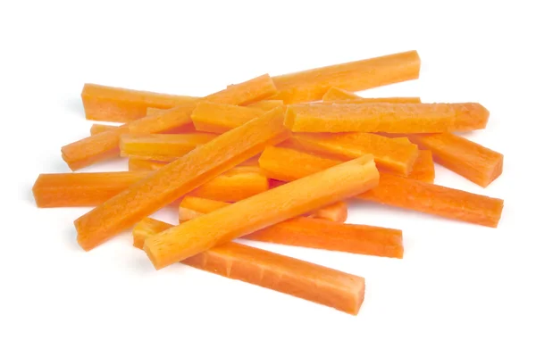 Palitos de zanahoria aislados en blanco — Foto de Stock
