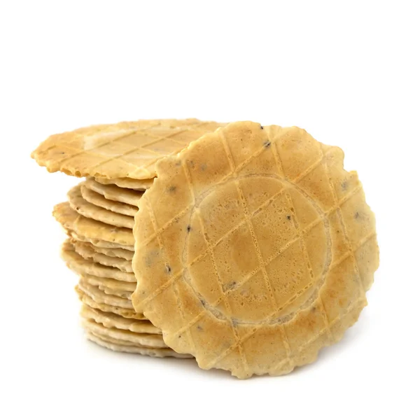 Stack av crackers isolerade — Stockfoto