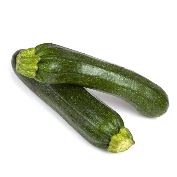 Två zucchini över vita — Stockfoto