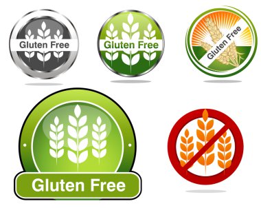 Gluten free food labels collection clipart