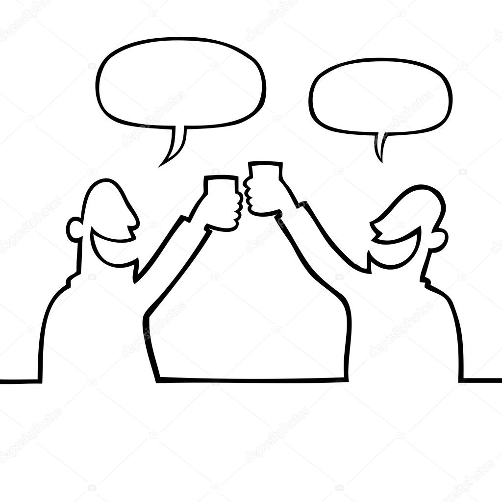 Two toasting with drinks — Stock Vector © Noedelhap 10970780