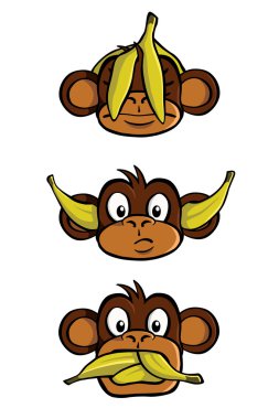 Three wise monkeys clipart
