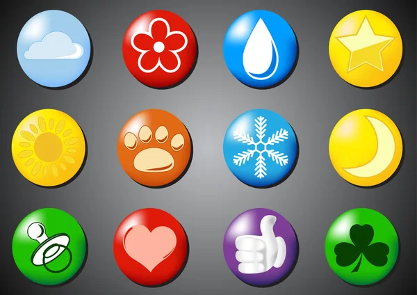 Set di icone colorate — Vettoriale Stock