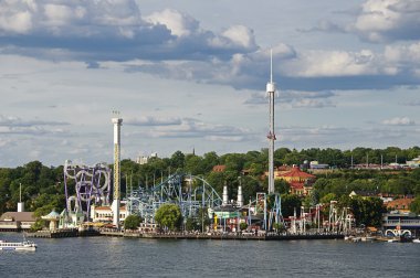 Amusement park (Gröna lund) in Stockholm, Sweden clipart