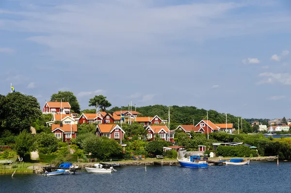 Red cottages in Brändaholm , Sweden — Stockfoto