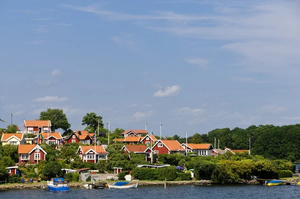 Red cottages in Brändaholm , Sweden — Stockfoto