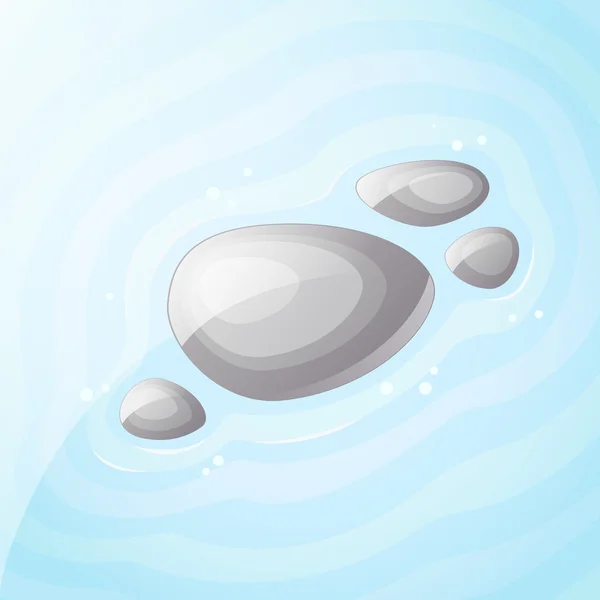 Piedras en el agua . — Vector de stock
