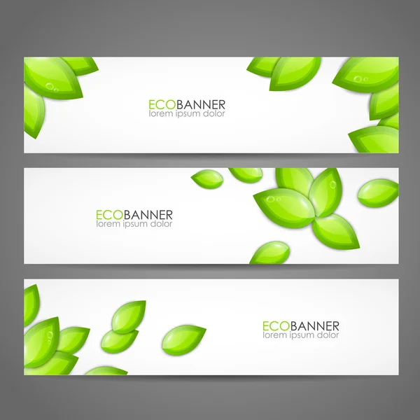Conjunto de banners ecológicos — Vector de stock