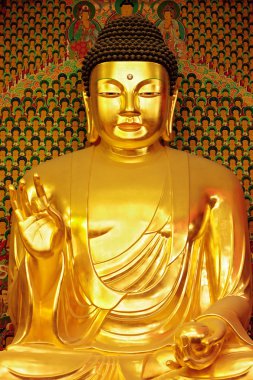 Statue of gold Buddha clipart