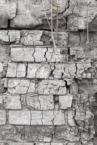 Kırık tuğla duvar — Stok fotoğraf