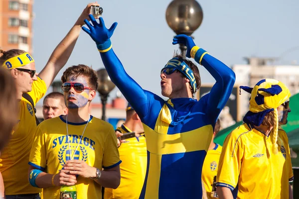 Болельщики сборной Швеции — стоковое фото