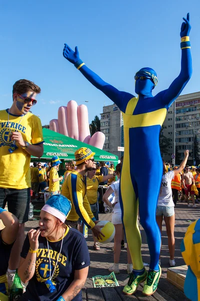 Fanoušci do švédské reprezentace — Stock fotografie