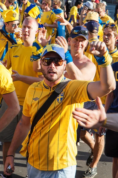 Fans de l'équipe nationale suédoise — Photo