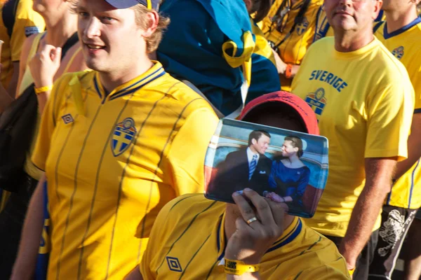 Fans der schwedischen Nationalmannschaft — Stockfoto