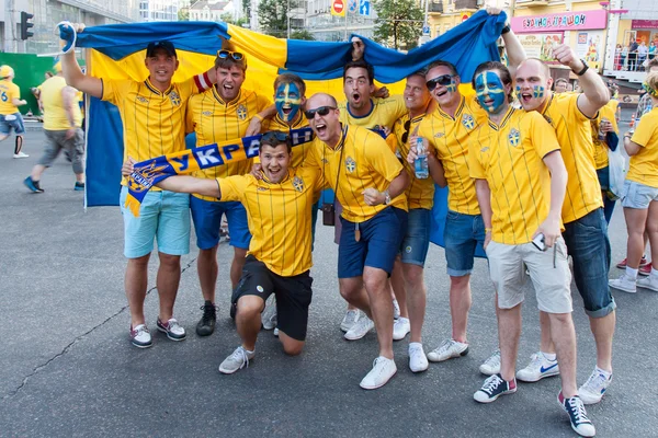 Вболівальники збірної Швеції — стокове фото