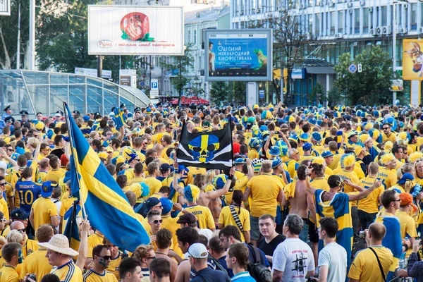 Болельщики сборной Швеции — стоковое фото