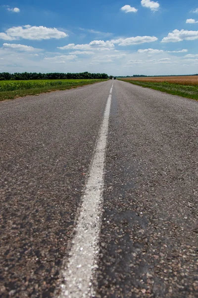 Estrada de asfalto livre na estepe — Fotografia de Stock