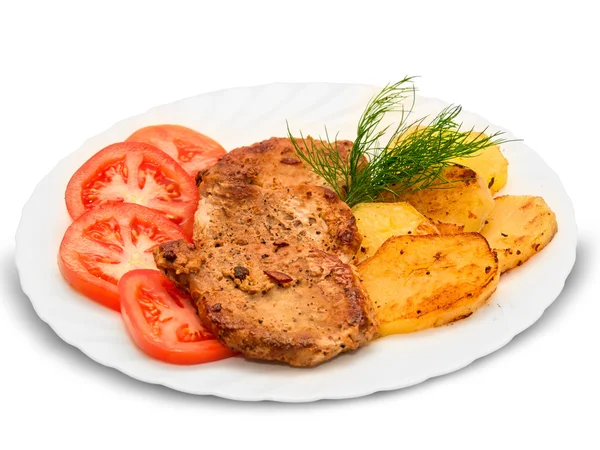 Viande de steak rôtie aux légumes Images De Stock Libres De Droits