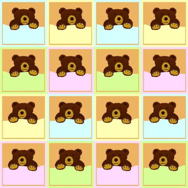 Baby Brown Bear Seamless Pattern — Stock Photo, Image