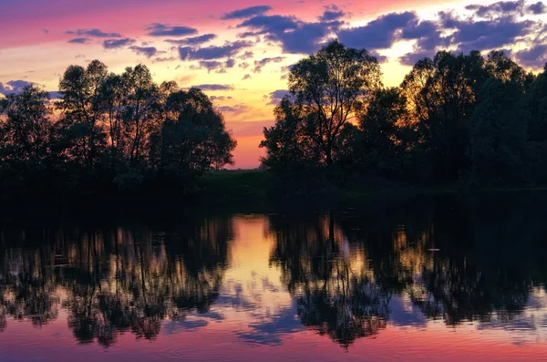 stock image Sunset on river