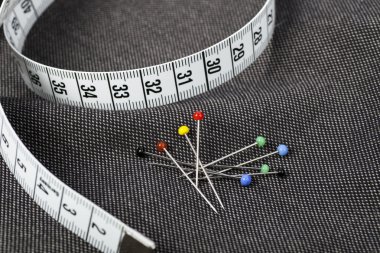 Pins and Measuring Tape clipart