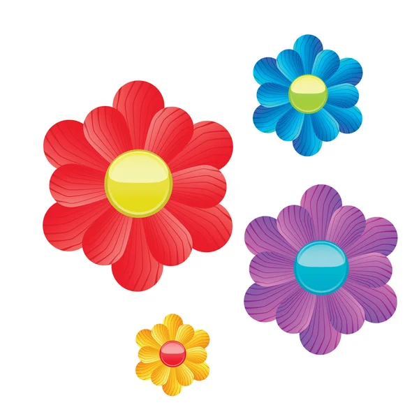 stock vector Big set of beautiful colorful flowers. Vector illustration.