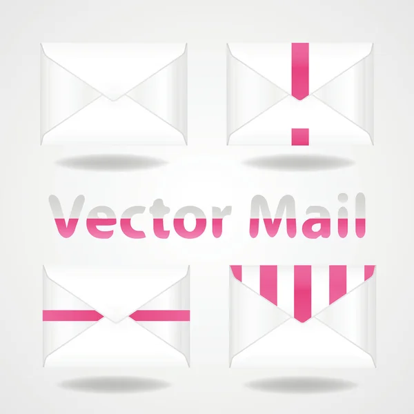 信封的信现代粉色心形卡 — 图库矢量图片