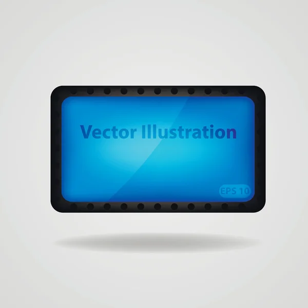 Gyönyörű üres web gomb króm metál elemekkel. — Stock Vector