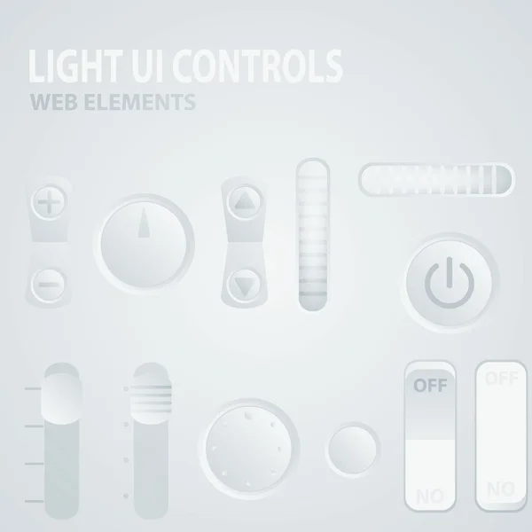 Light UI Controls Web Elements — Stock Vector