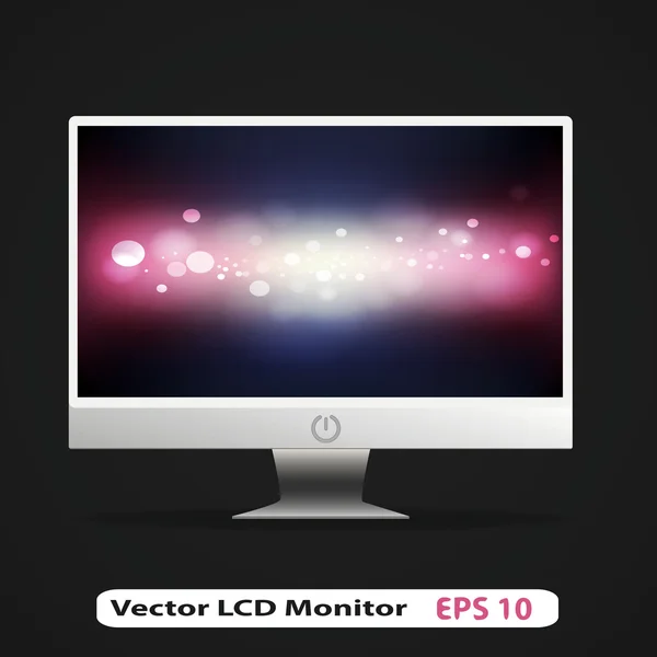 Vector digitale LCD-monitor en achtergrondgeluid — Stockvector