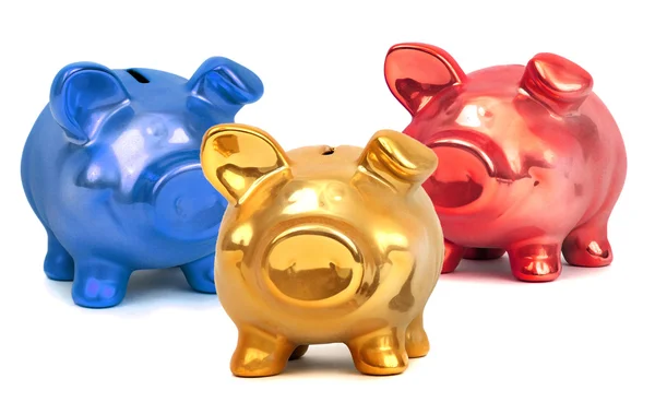 Detail van gekleurde piggy bank — Stockfoto