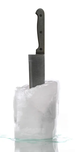 Gelo com torneira de água congelada — Fotografia de Stock