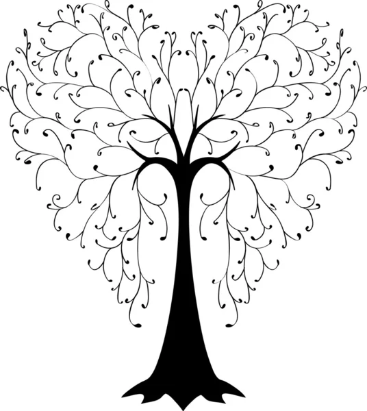 ต้นไม้ในรูปร่างของหัวใจ — ภาพเวกเตอร์สต็อก