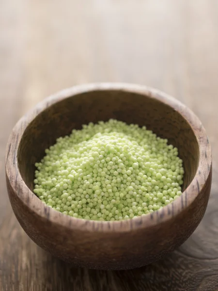 Pérolas de sagu verde — Fotografia de Stock