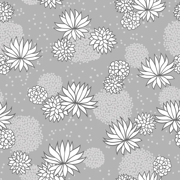 Abstrakte Blumen floralen grau nahtlosen Hintergrund — Stockvektor