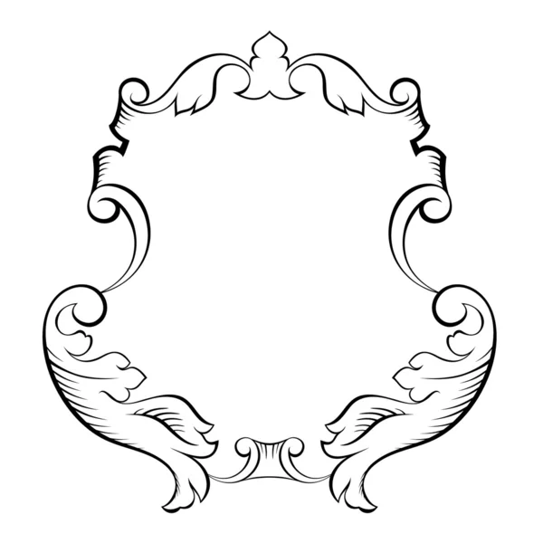 Barocco cornice decorativa architettonica ornamentale — Vettoriale Stock