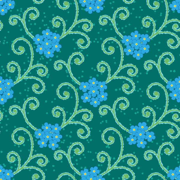 Flores abstractas floral forget-me-not seamless — Archivo Imágenes Vectoriales