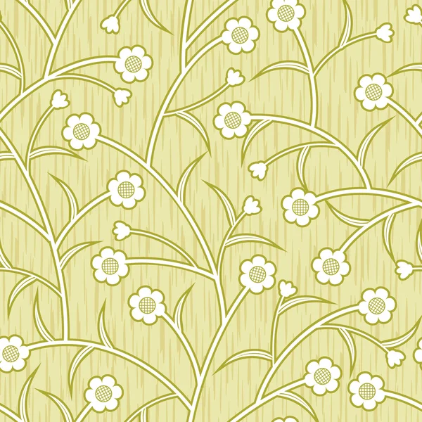 Flores abstractas fondo floral beige sin costuras — Archivo Imágenes Vectoriales