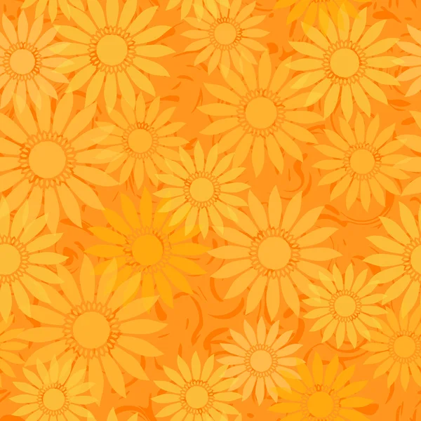 Naadloze zonnebloemen patroon achtergrond — Stockvector
