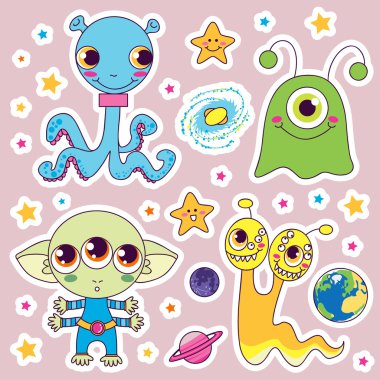 Cute Alien Monsters clipart