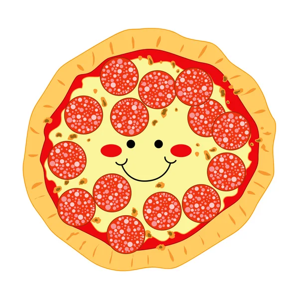 Pizza salame piccante — Vettoriale Stock
