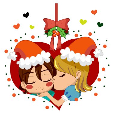 Christmas Love Kiss clipart