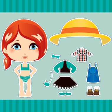 Red Haired Fashion Girl clipart