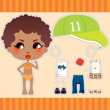 Afro American Fashion Girl clipart