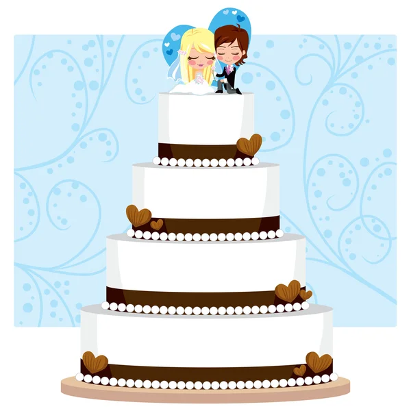 Csokoládé esküvői torta — Stock Vector